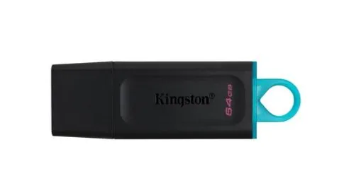 Pen Drive Datatraveler Exodia 64gb Kingston Com Conexo Usb 3.2, Preto/Azul - Dtx/64gb
